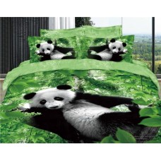 Постельное белье "Панда в лесу", Мако-Сатин, Волшебные сны