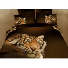 Постельное белье "Взгляд тигра", Мако-Сатин, Волшебные сны