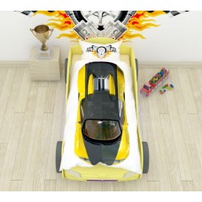Постельное белье "Желтая гоночная машина", Сатин, Newtonekinder