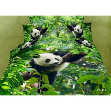 Постельное белье "Панда на дереве", Мако-сатин 3D, Мако-сатин, Волшебные сны