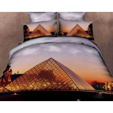 Постельное белье "Пирамида лувра", Мако-сатин 3D, Мако-сатин, Волшебные сны