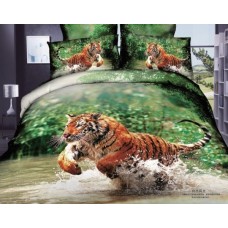 Постельное белье "Тигр", Мако-сатин 3D, Мако-сатин, Волшебные сны